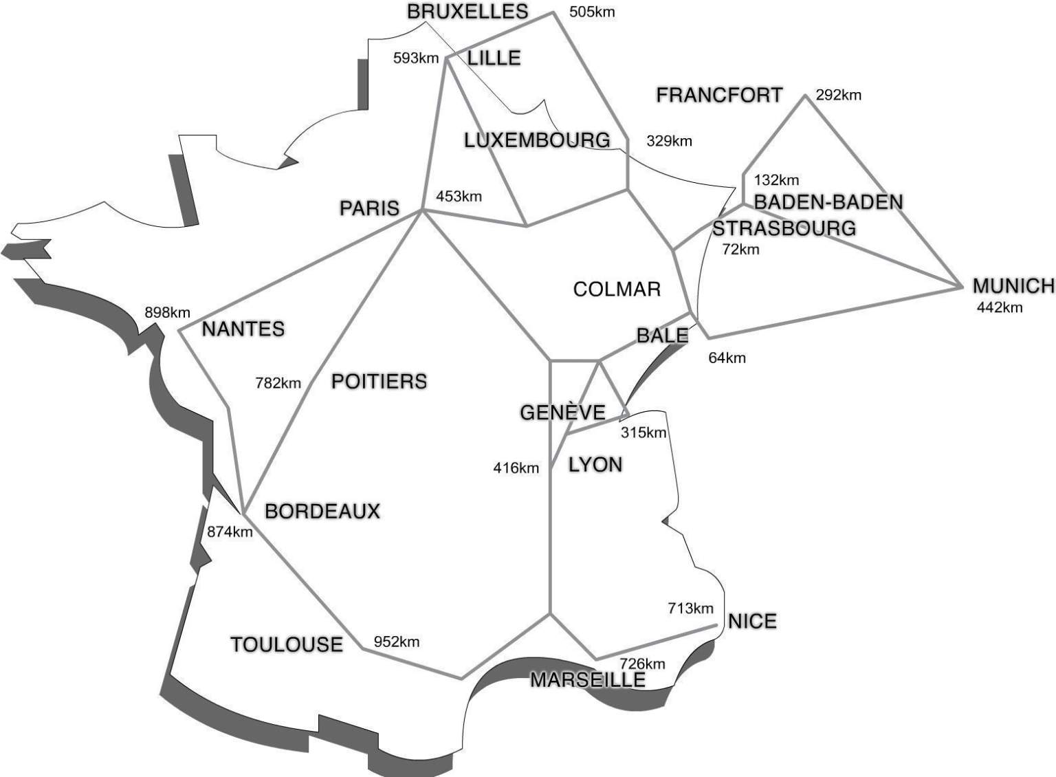 Carte routière en direction de Colmar